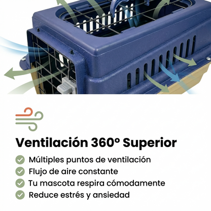Guacal Transportador Viajero Premium | Doble Puerta | Certificado Aerolíneas