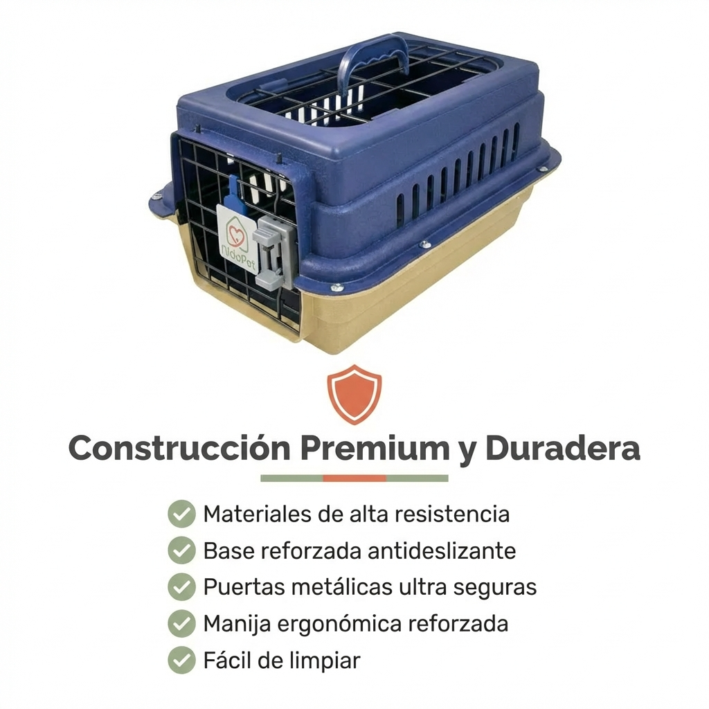 Guacal Transportador Viajero Premium | Doble Puerta | Certificado Aerolíneas