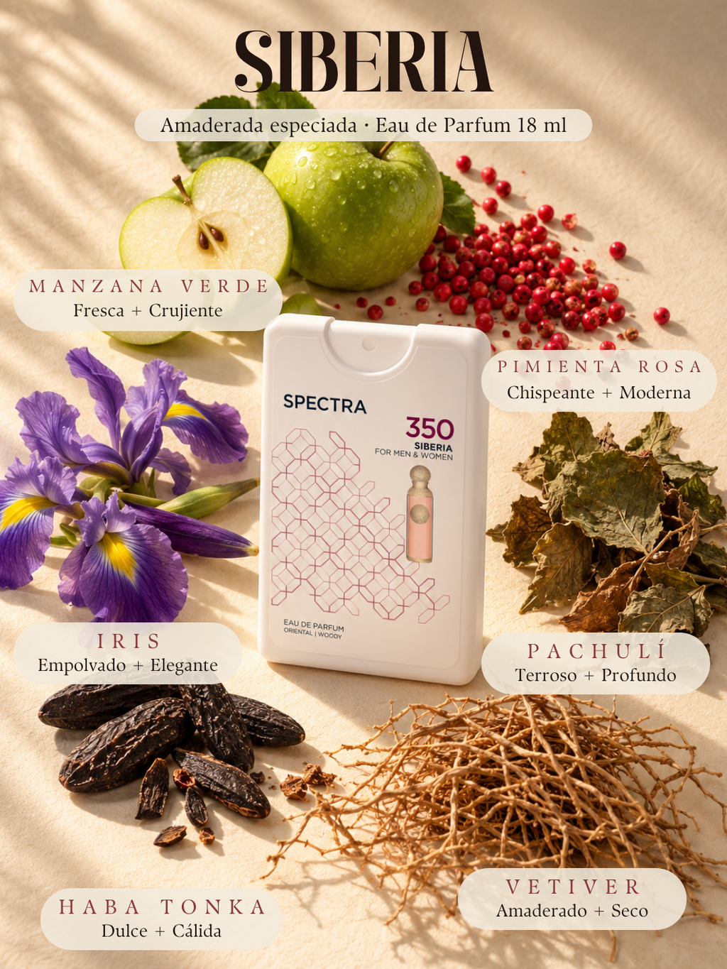 Notas olfativas Spectra Pocket 350 Siberia